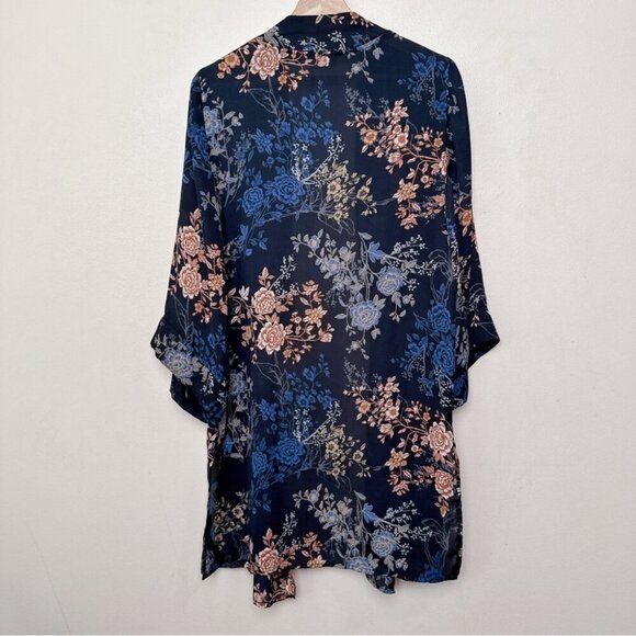 Tahari Womens S/M Open Floral Drape Kimono - Picture 13 of 13